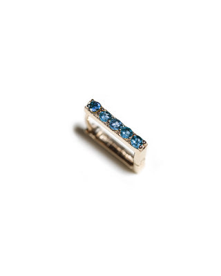 LA SENSATIONNELLE MINUIT - Monoboucle en Or 9 carats & Topazes 'Bleu de Londres'