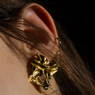 LES FROISSÉES - Boucles d'oreilles texturées en argent 925 plaqué or 14 carats