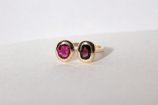 DUO La Passionnée - Bague en Or 9 carats, Spinelles et Rubellite