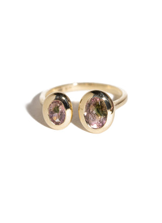 DUO NYMPHÉAS - Bague en Or 9 carats & Tourmalines bicolores