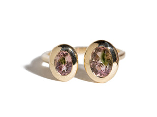 DUO NYMPHÉAS - Bague en Or 9 carats & Tourmalines bicolores