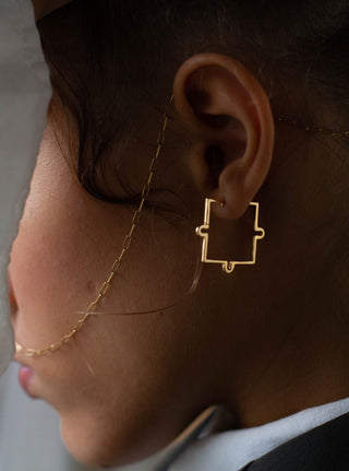PUZZLE - 14 karat gold plated sterling silver earrings