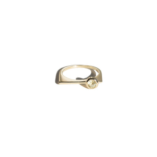 LEMON LASER - 14 karat gold plated sterling silver & Lemon Quartz ring
