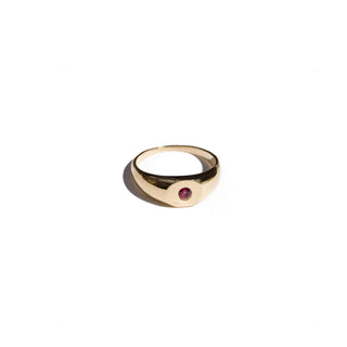 PROCYON GRENADINE - 14 karat gold plated sterling silver & Grenadine Garnet signet ring