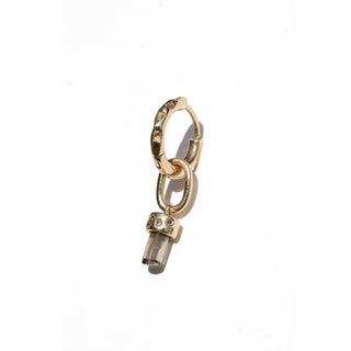 L'EXQUISE MOKA - 9 karat solid gold mocha Quartz single & polki Diamonds earring