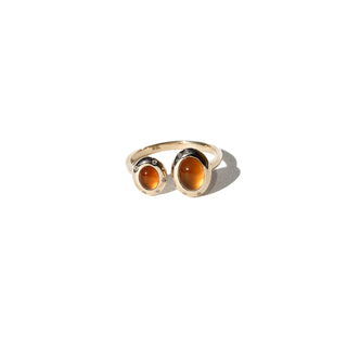 DUO LUXE MIEL- 9 karat solid Gold, Honey Garnets & Natural Diamonds ring