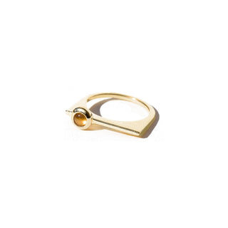 LASER MIEL - 14 karat gold plated sterling silver & Honey Garnets ring