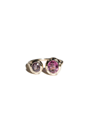 DUO LUXE LA DÉLICIEUSE - 9 karat solid Gold, Spinels & Natural Diamonds ring