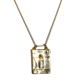 SERRURE - 14 karat gold plated sterling silver & Green Amethyst Necklace