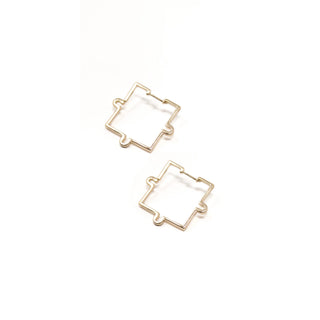 PUZZLE - 14 karat gold plated sterling silver earrings